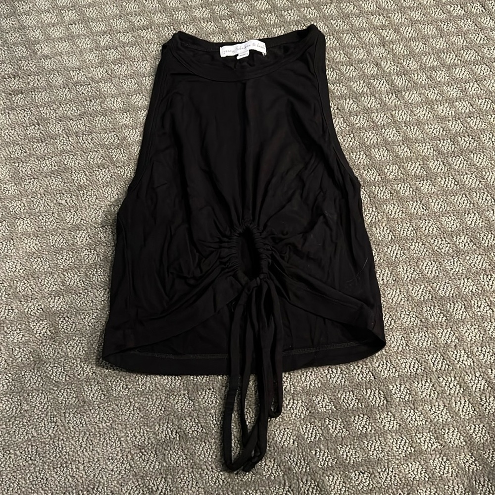 Young Fabulous & Broke (YFB) Black Crop Top with Keyhole - Size XS